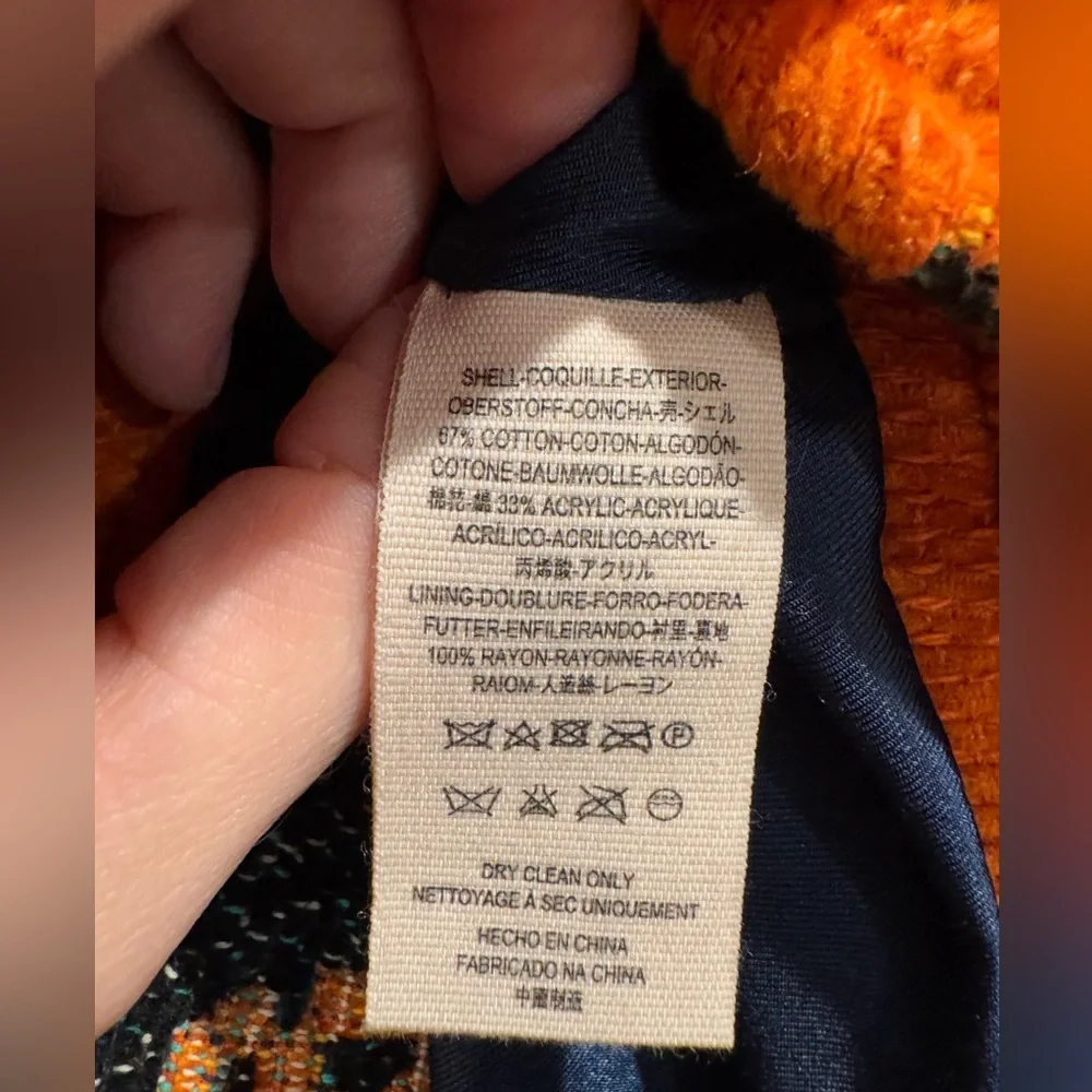 Free People Mosaic printed Boxy Moto Jacket in Orange - Picture 7 of 8